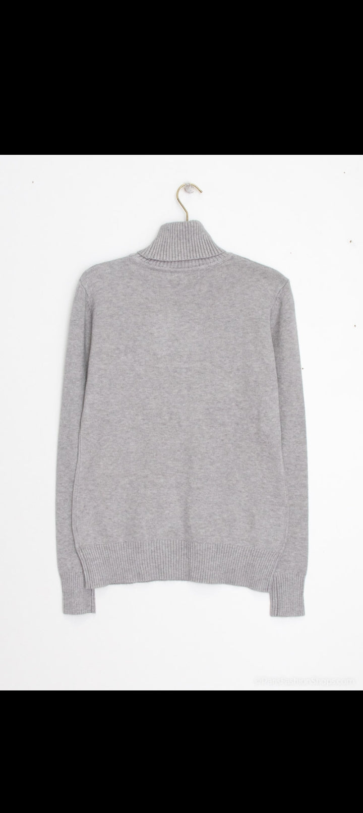 Pull col roulé basique épais gris clair