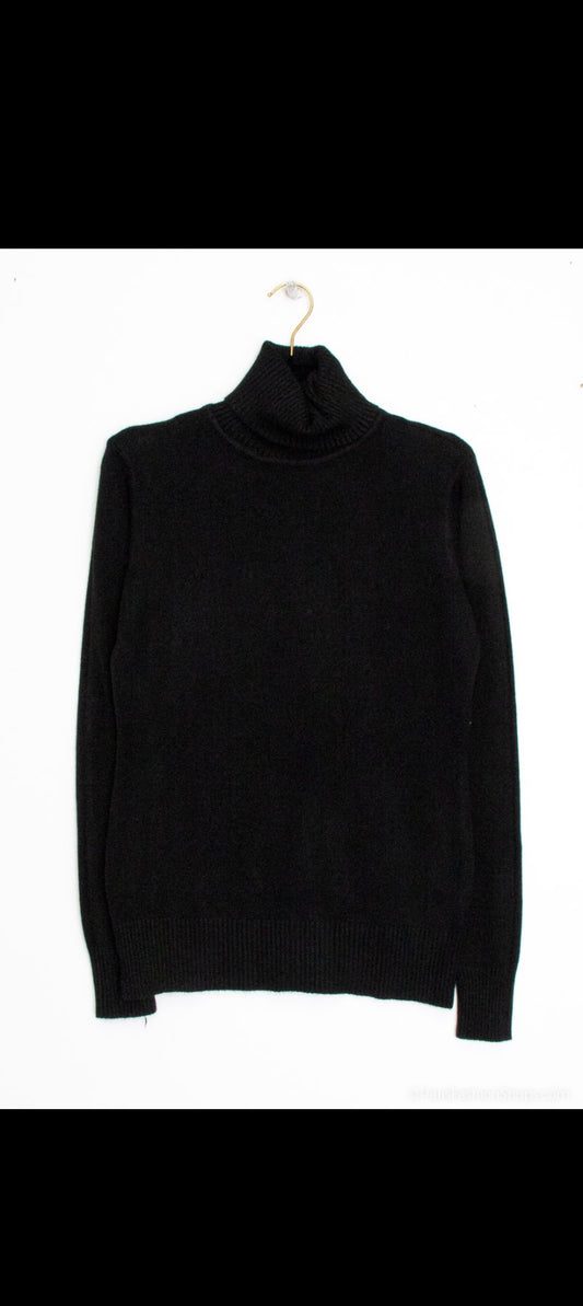 Pull col roulé basique épais noir