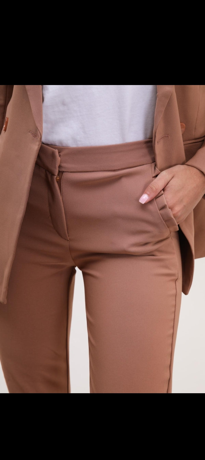 Pantalon élégant avec fronces poches